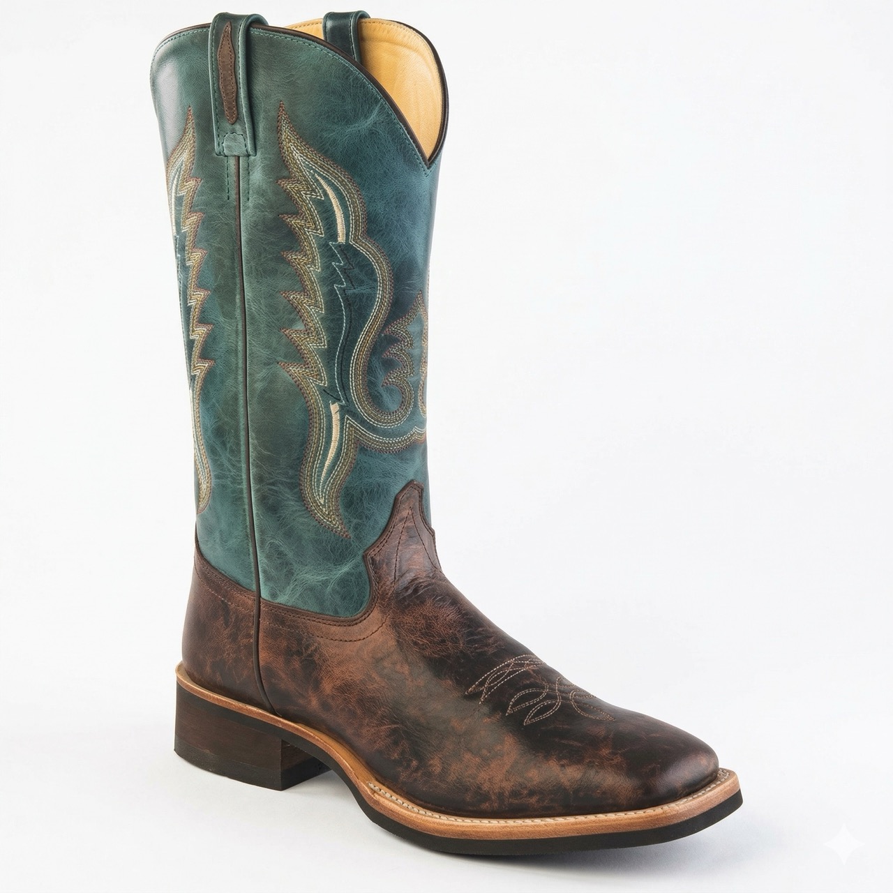 Men's cowboy boots BSM1861, brown-turquoise